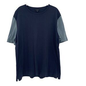 COS Shirt Mens XL Regular Crewneck Navy Blue Gray Colorblock Basic Cotton Tee